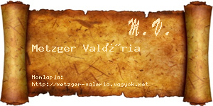 Metzger Valéria névjegykártya